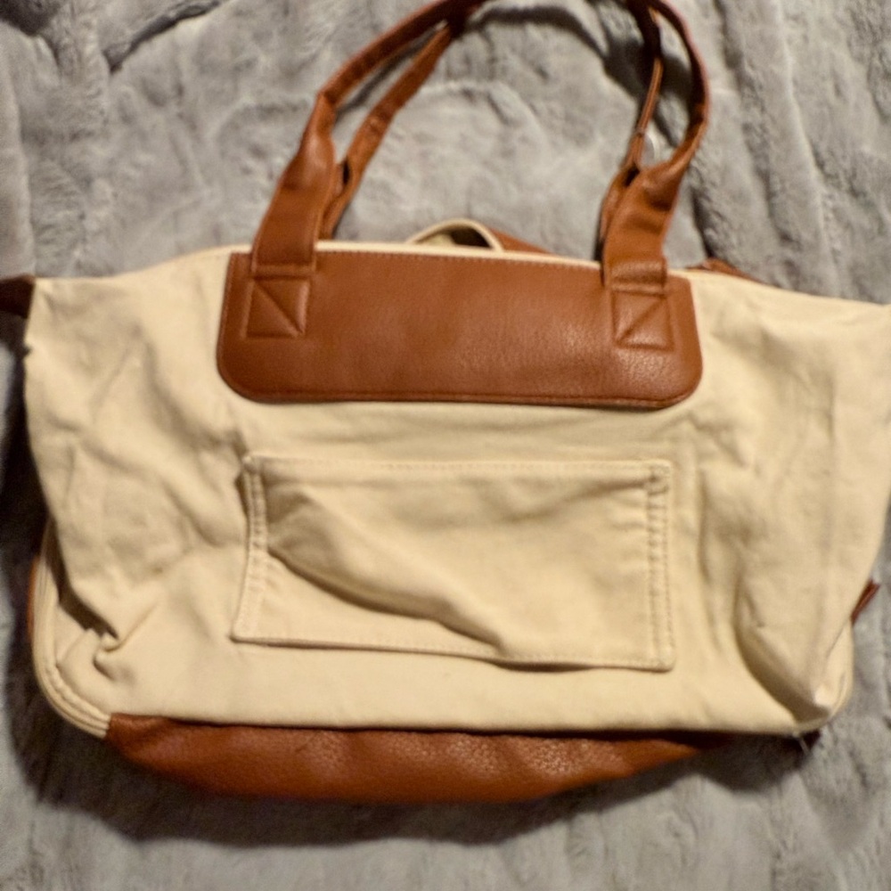 Tan and Brown Tote Bag